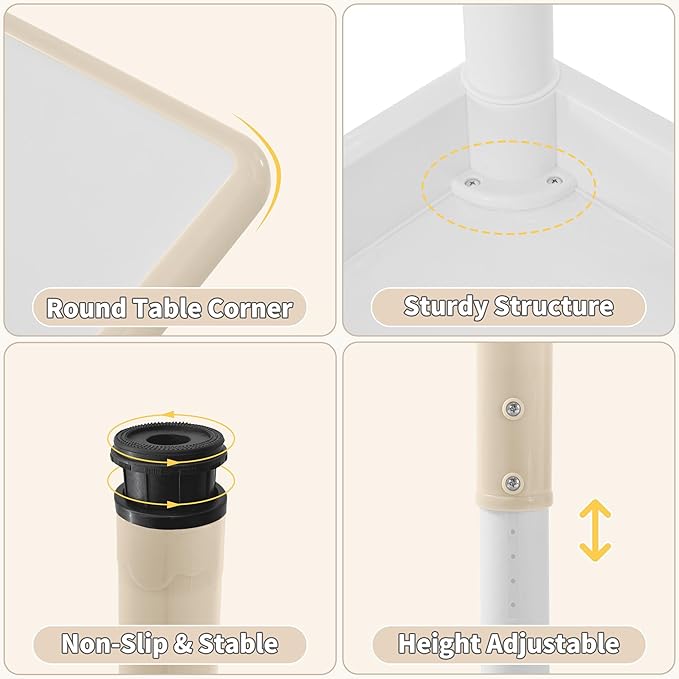 Adjustable Kids Table, Arts and Crafts Child Table with Graffiti Desktop, 7 Level Height Adjustable Children Table for Ages 3-8, Easy to Wipe Toddler Desk for Classrooms/Daycares/Homes