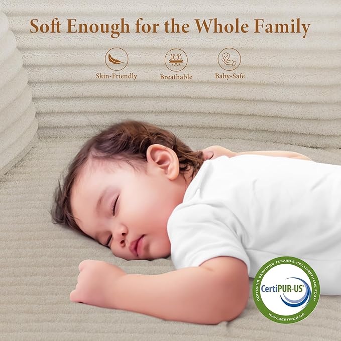 Vesgantti 106" Boneless Couch with Chaise, Deep Seat Comfy Cloud Modular Sofa Corduroy Memory Foam Sectional Couches for Living Room Bedroom, No Assembly Required (Camel, Left-Facing Chaise)