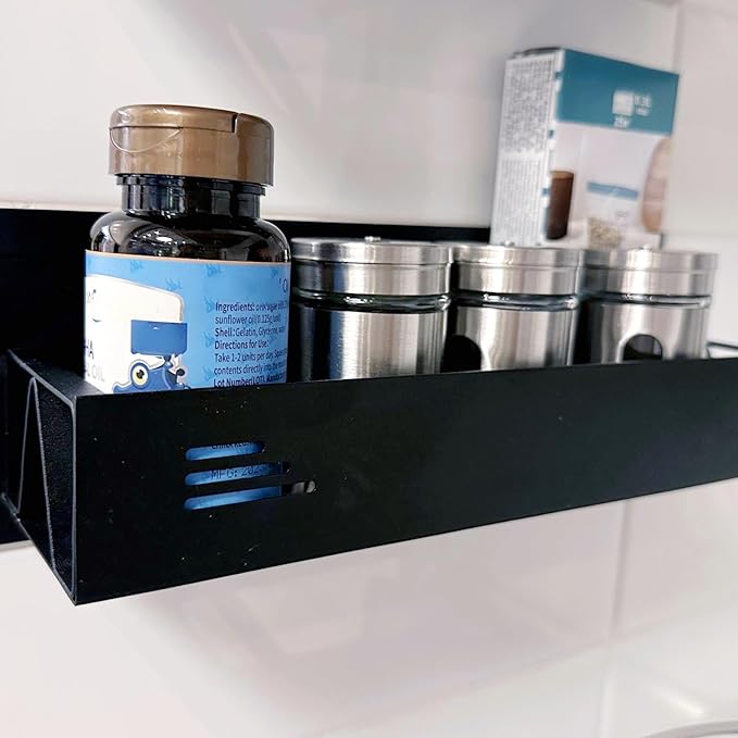 3 Pack Magnetic Spice Racks, Wall-mounted Kitchen Storage Shelves,Organizer for Kitchen Storage.