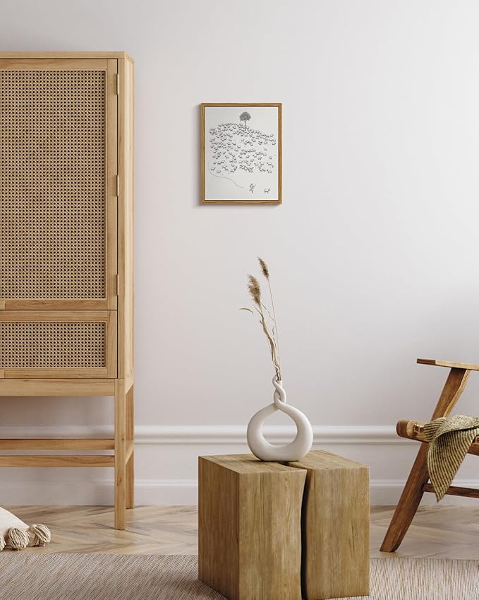 InSimSea Framed Wall Art for Living Room Minimalist Framed Wall Art Room Decor Vintage Landscape Flock of Sheep Home Decor Lamb Artwork Painting Inspiring Christian Wall Art Decor Canvas Prints 8x10in