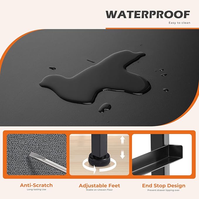 Sweetcrispy Dresser with 9 Drawers for Bedroom, Fabric Dresser Storage Tower, Chest of Drawers Organizer Unit, Storage Cabinet for Hallway, Closets, Steel Frame, Wood Top, Modern Grey