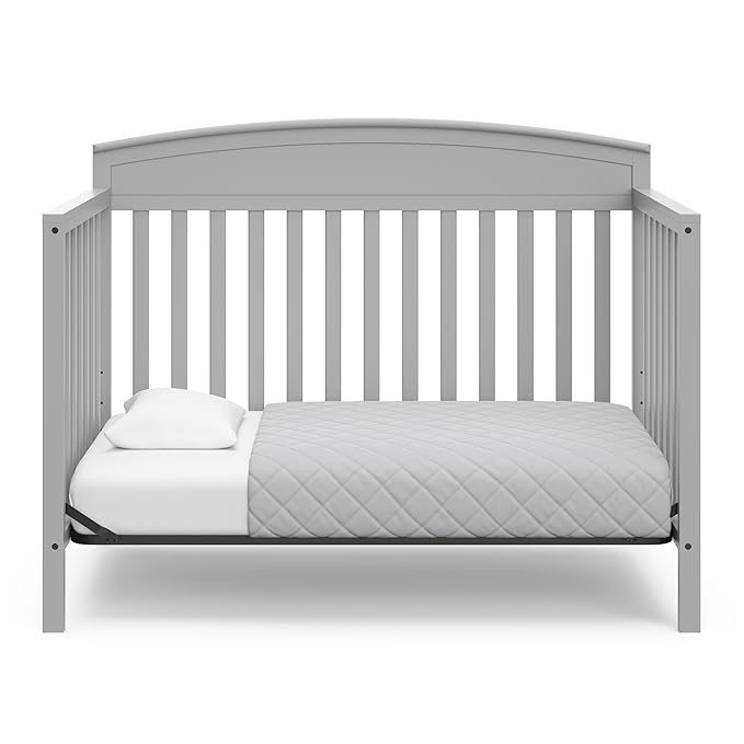 Graco Benton 5-in-1 Convertible Crib (Pebble Gray) – GREENGUARD Gold Certified, Converts from Baby Crib to Toddler Bed, Daybed and Full-Size Bed, Fits Standard Full-Size Crib Mattress