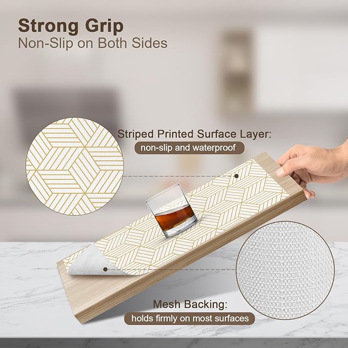 OcePor Non-Adhesive Drawer and Shelf Liner 24IN x 20FT，Non-Slip Kitchen Cabinet Liner Non-Adhesive Thick Strong Grip Waterproof Washable