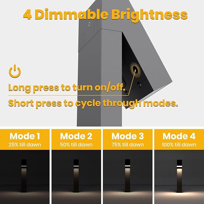 Solar Pathway Lights, Dimmable Metal Solar Landscape Path Lights IP65, 3000K Solars Walkway Light for Outside, Garden Yard Patio Path Lawn Decor, 2pcs