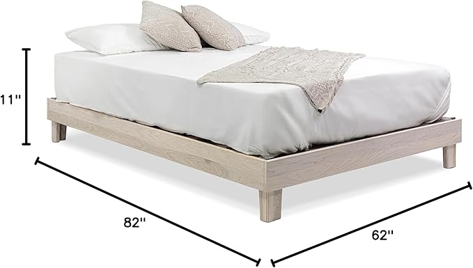 Solid Hardwood Platform Bed Frame with Slats, Quality Crafted in Pennsylvania, USA from Poplar by Mennonite Artisans, No Box Spring Needed, Easy Assembly