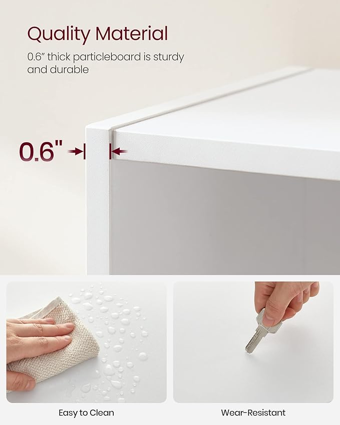 VASAGLE CUSTOS Collection - Bookshelf, 4-Tier Bookcase, Book Shelf, Open Storage Shelf, 9.4 x 23.6 x 42.4 Inches, for Living Room, Home Office, Dinning Room, Cloud White ULBC164T14