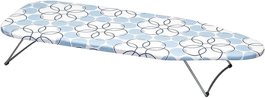 Household Essentials 122101 Small Tabletop Ironing Board with Folding Legs - Magic Rings Cover and Pad,Blue Rings