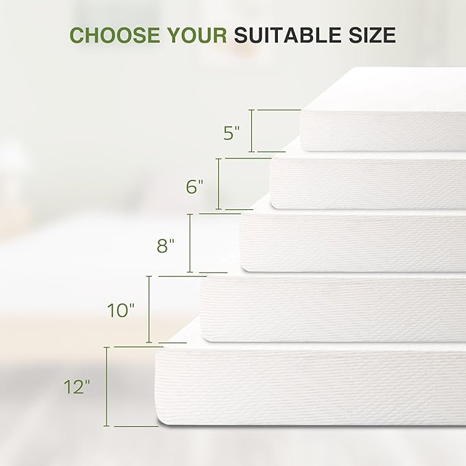 Twin Mattress in a Box, 5 inch Mattresses Made in USA for Kids Bed Single Size Daybed Individual Bunk, Memory Foam Medium Firm,