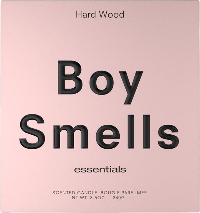 Boy Smells Hard Wood Leather Candle - 8.5 oz - Home Candle with Black Pepper, Leather and Cedarwood - Up to 50-Hour Burn - Cotton Wick