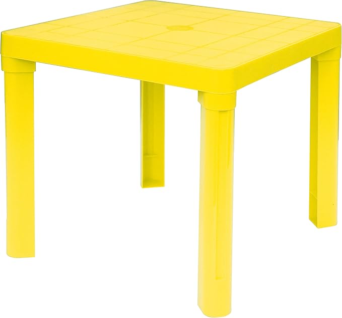 Baby Lulu Children's Light Poly Play Table - 18.1" x 18.1" - Storable - Made in Italy - Yellow