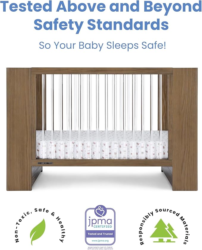 Delta Children Aerin 4-in-1 Convertible Crib - Greenguard Gold Certified, Aged Oak