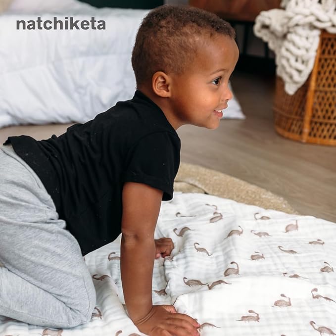 Organic Cotton Muslin Baby Blanket for Boys and Girls - Luxurious Soft Toddler Quilt for Swaddling - Gender Neutral Blankets Makes a Great BoyGirl