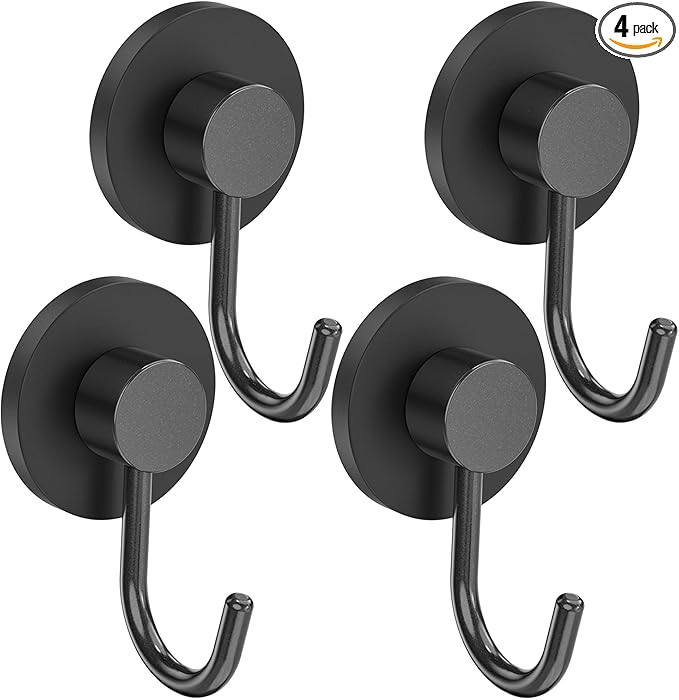 4 Pack Magnetic Grill Hooks, Magnet Hooks for Grills for Utensils, Strong Magnetic Hook for Barbecue Tool, Outdoor Hanging, Refrigerator, Grill, Kitchen