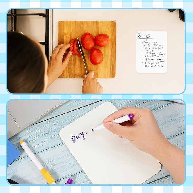Small White Board 12 Pack Dry Erase Boards 9''x 12'' LapBoards with 12 Erasers & Markers Mini White Board Double Sided Portable Whiteboards for Students Teachers Office School Supplies Lapboards