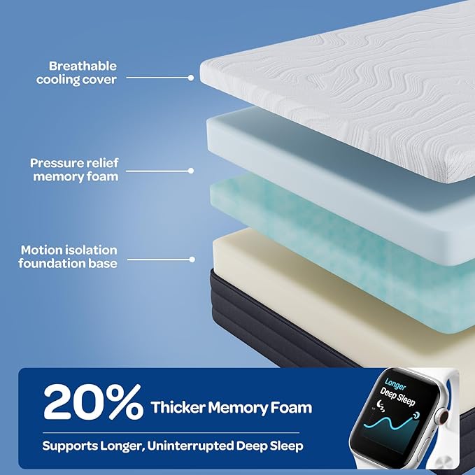 OhGeni 12 Inch King Size Mattress, Cooling Gel Memory Foam Bed Mattresses in a Box, Cool Touch Surface, Medium Feel, Ergonomic Support & Pressure Relief, CertiPUR-US Certified Foam, Designed in USA