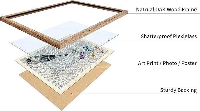 Poster Master Dictionary Art Poster - Champagne Bottle Print - Dragonfly Art - Alcohol Art - Gift for Men, Women & Bartender - Great Decor for Bar, Kitchen or Restaurant, 16x20 Beige Framed