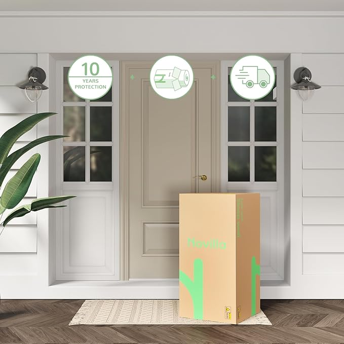 Novilla Queen Mattress 12 Inch，Gel Memory Foam & Pocketed Coils with Motion Isolation for Refreshing Sleep, Medium Firm Feel with CertiPUR-US Foam for Pressure Relief,Queen Mattress in a Box