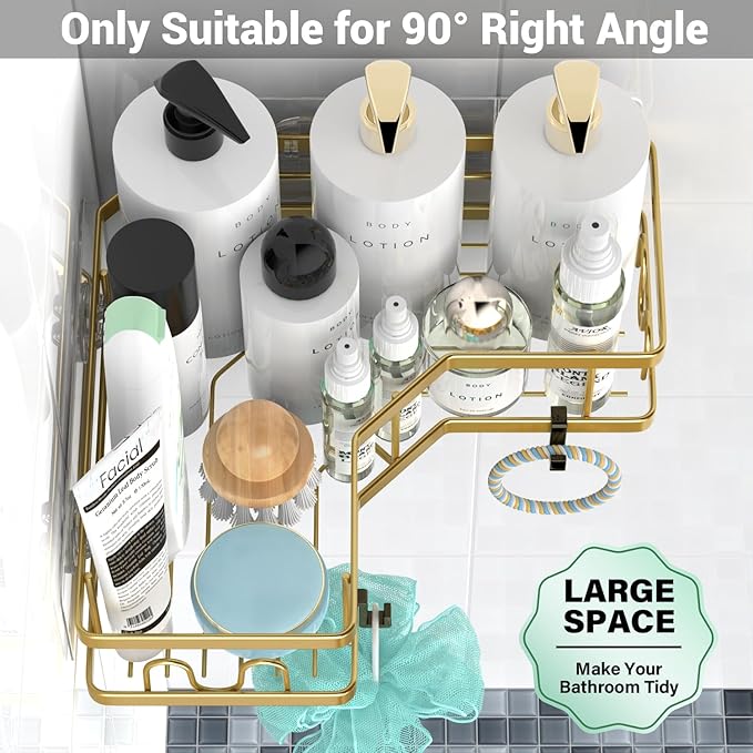 Corner Shower Caddy Bathroom Organizer Adhesive Shower Rack Bathtub Shelves - 3Pack No Drilling Shower Shelf - Stainless Steel Organizer