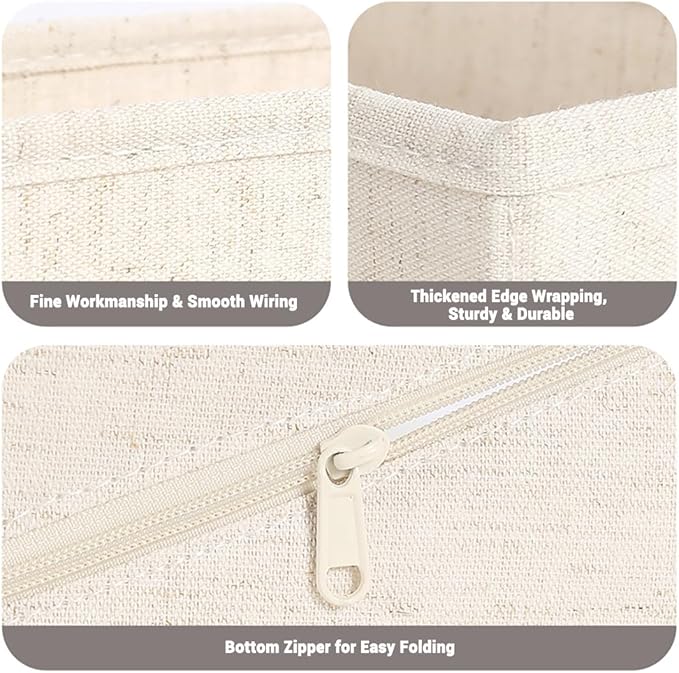 MURRI&MURRDI Mini Foldable Clothes Drawer Organizer 6 Pcs, Fabric Drawer Organizer for Nursery, Small Drawer Fabric Organizer for Clothing, Sock Underwear Bra Belt Tie Scarves Drawer (6 Light Beige)