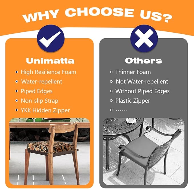 Square Corner Seat Cushions, 19" x 19" x 3", Set of 4, Indoor Outdoor Water Repellent Universal Chair Pads with Ties for Patio Furniture, Garden Deck Dining Chairs, Red Yellow Vine Flower