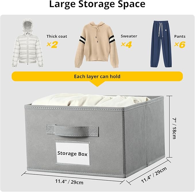 2 Pack 6 Shelves Hanging Closet Organizer with 2 Drawer, Hanging Storage with 4 Side Pockets for Clothes Shoes, 43.5"x12"x12"(Gray)