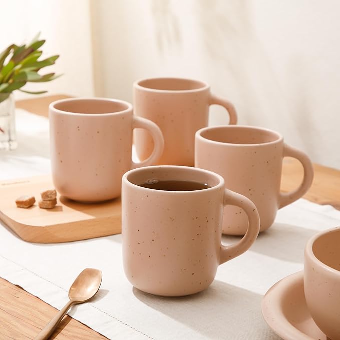 Bloomhouse Corsica Clay 4 Piece Mug Set - Prosecco Blush Pink