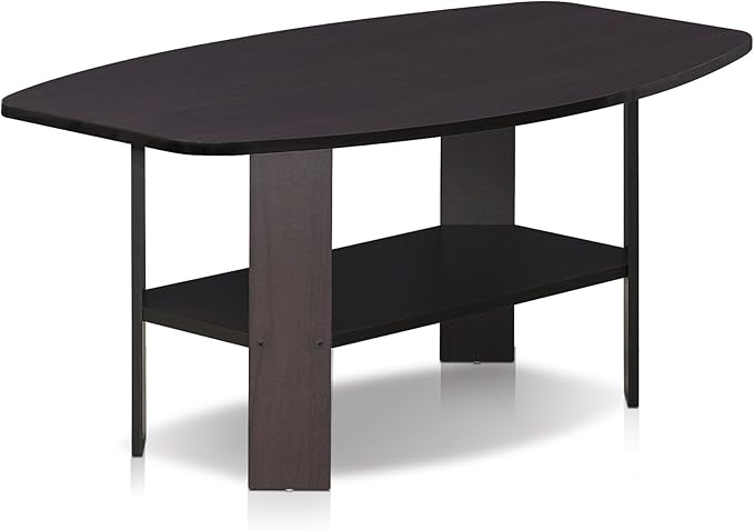 Furinno Simple Design Coffee Table, Dark Walnut