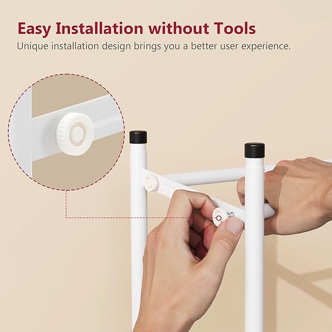 Tajsoon Expandable Shoe Rack for Closet 1 Tier, 28“-41“Adjustable & Stackable Shoe Shelf Storage, Metal Shoe Rack Organizer for Front Door Entrance, Closet, Garage, Entryway, White