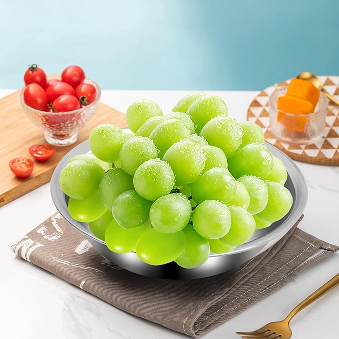 UOIENRT 10 Packs Small Stainless Steel Bowls, 3/4 Quart Prep Bowls with Flat Base, 6 1/2 Inch Wide Metal Bowl for Kitchen Prep Cooking Baking Serving Mixing Cereal