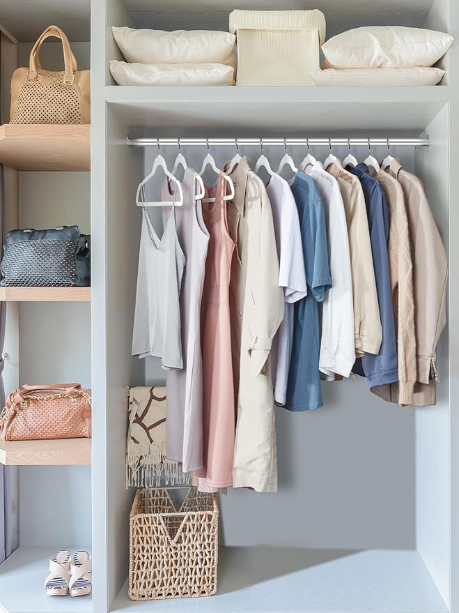 Smartor Velvet Hangers 70 Pack, White Non Slip Clothes Felt Hanger Heavy Duty for Coat, Premium Slim Space Saving Hangers for Closet Organizer and Storage, 360° Rotating Silver Hook