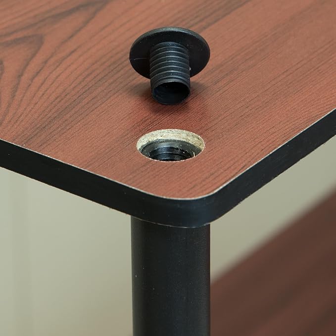 Furinno Turn-N-Tube 3-Tier Compact Multipurpose Shelf Display Rack, Dark Cherry