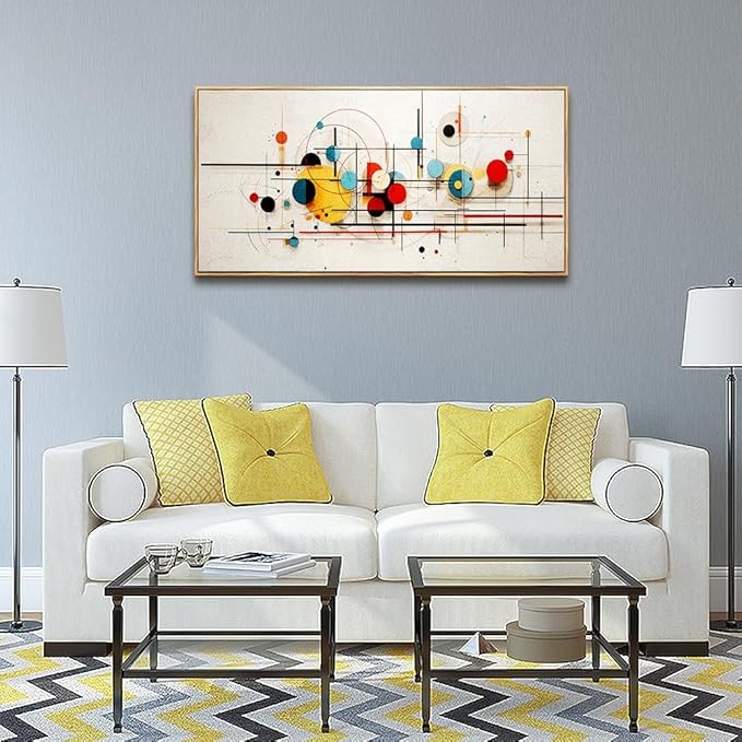 hyidecorart Wood Framed Wall Art For Living Room Large Decorations For Bedroom Room Modern Office Wall Decor Color line Abstract Wall Painting Mural Canvas Prints Pictures Artwork Home Decor