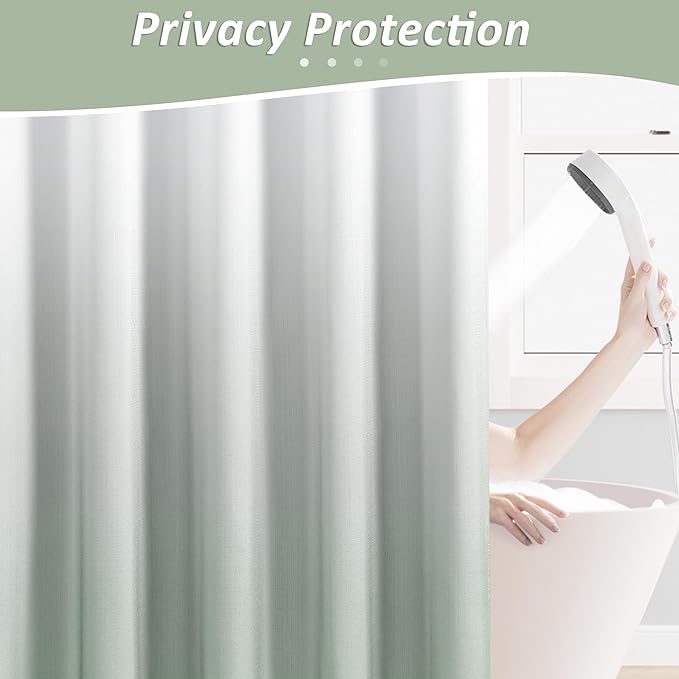 Naturoom Desert Sage Shower Curtains for Bathroom,Ombre Cloth Fabric Shower Curtain Set with 12 Hooks Desert Sage Bathroom Decor 72 x 72