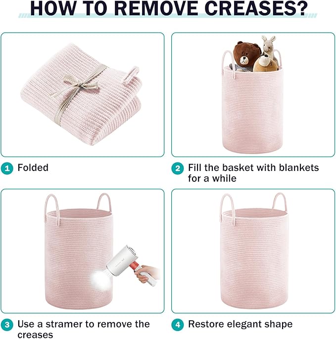 Laundry Hamper Basket, Woven 58L Tall Laundry Basket for Blanket Organizer- Nursery Hamper for Bedroom And Bathroom Storage