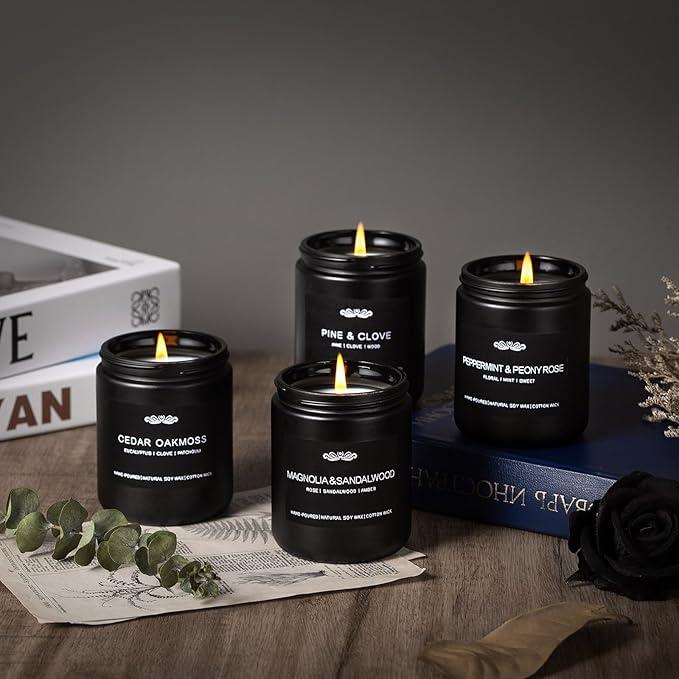 6 Pack Candles for Home Scented Aromatherapy Candles Gifts Set for Men, Men Candle Set, 42 oz 300 Hour Long Lasting Candles, Gifts for Mens, Birthday, Anniversary Present