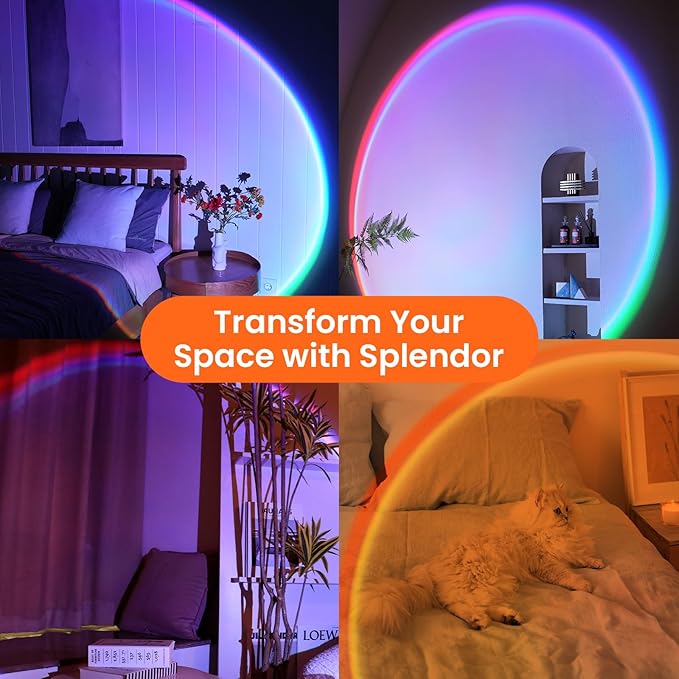 Sunset Lamp Projector with Remote Control, Multiple Colors LED APP Control Sunset Light Three Control Methods Night Light for Room Decor/Christmas Gifts/Photography/Party/Bedroom Decor