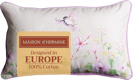 Maison d' Hermine Decorative Pillow Covers 12x20 Inch Rectangle 100% Cotton Throw Pillow Covers with Invisible Zipper for Living Room Couch, Chair, Sofas, Bedroom, Home (Magnolia Mornings)