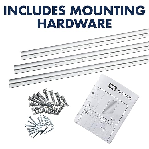 Quartet Glass Whiteboard, Magnetic Dry Erase Board, Wall Mounted Whiteboard for Office, School and Home, 28"W x 50"H, White (Q012850IMW)