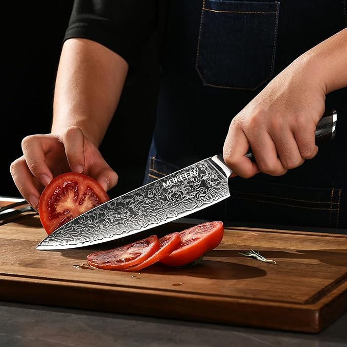 Chef Knife - 67 Layers VG10 Damascus Steel Kitchen Knife 8 Inch Japanese Knife for Slicing Meat Vegetable Cleaver - Cooking Knife with Pakkawood Handle - Ultra Sharp