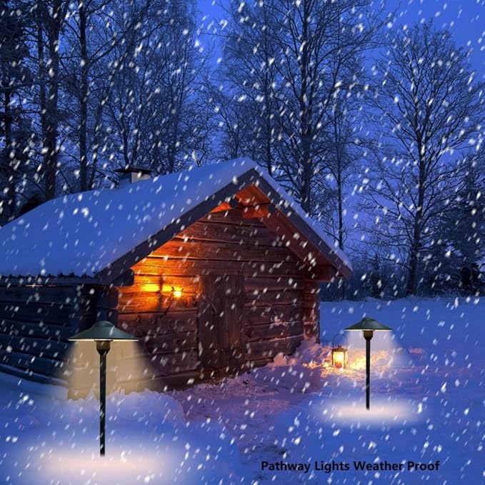 Low Voltage Pathway Lights,Cast Aluminum Landscape Lighting Path Light Garden Driveway Walkway Lighting 12-24V Replaceable G4 LED Bulb Wire Connectors Included 2-Pack Black Finish Round Hat