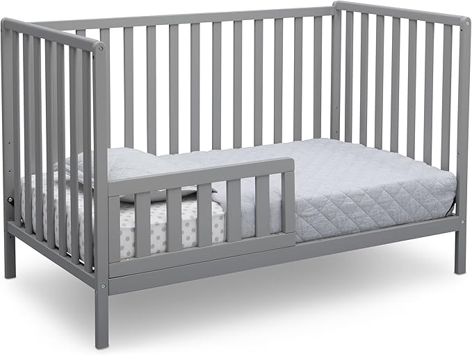 Delta Children Heartland 4-in-1 Convertible Crib - Greenguard Gold Certified, Grey