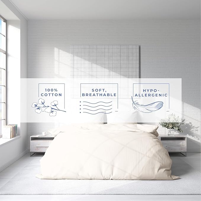 Kotton Culture 3 Pc Twin Size Duvet Cover Set- 100% Egyptian Cotton Sateen 600 Thread Count Ultra Soft Premium Durable Comforter Cover Zipper Closure & Corner Ties (Butter, Twin/Twin XL 68" X 90")