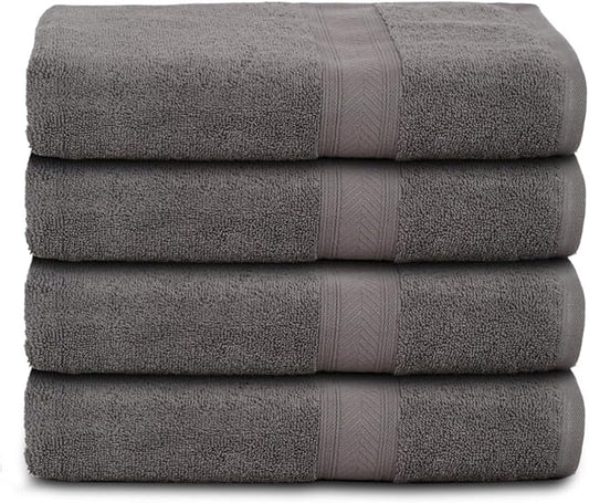 Casa Lino 4 Pack Hand Towels for Bathroom, 18"x28", 100% Cotton, Ultra Soft & Highly Absorbent, Premium Luxury Towels for Gym, Shower, Hotel, New Apartment Essentials, Charcoal