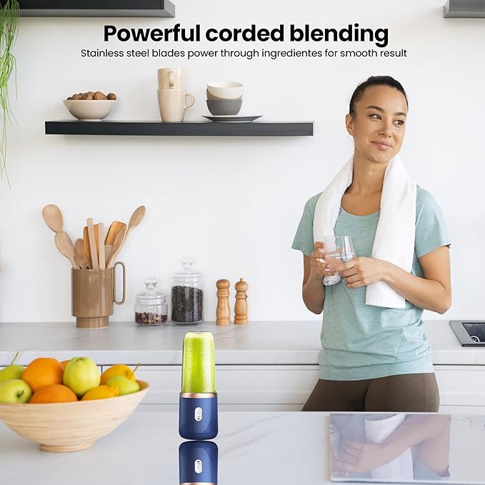 Regalosonline Portable Blender - 10 Oz Smoothie USB Charge Mini Blender BPA Free for Shakes and Smoothies with 6 Blades
