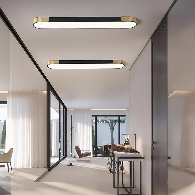 Tioolo Dimmable LED Ceiling Lights Flush Mount Ceiling Light 4FT LED Wraparound Light with Remote Linear Light Fixture for Kitchen Laundry Closet Garage Office Hallway (60W/3000-6500K)