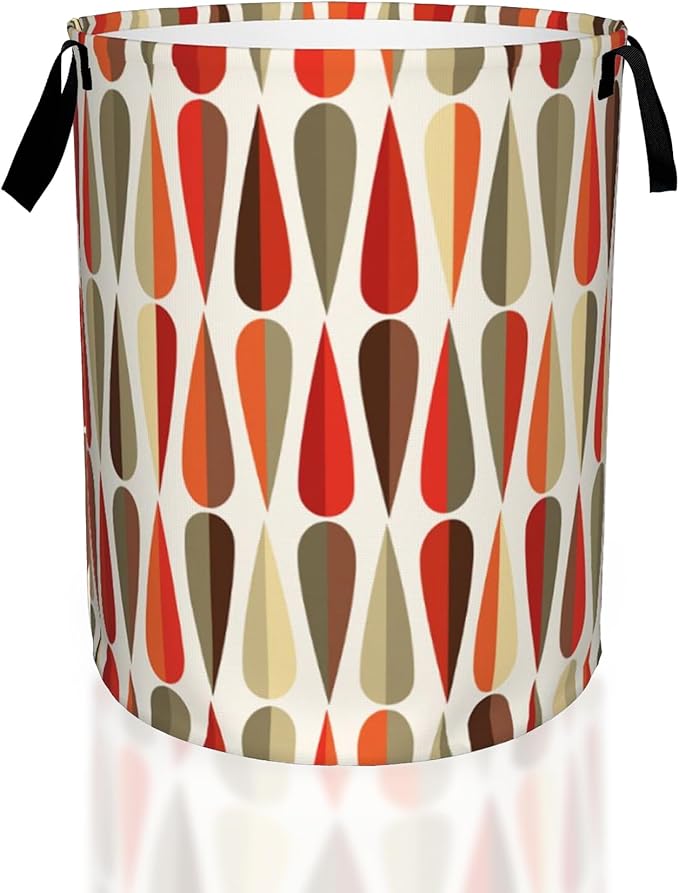 Laundry Hamper, Mid-century Modern Style Abstract Laundry Basket,Waterproof Foldable Storage Bin for Bedroom,Clothes Organizer Basket,Toys Box 16x20 Inch