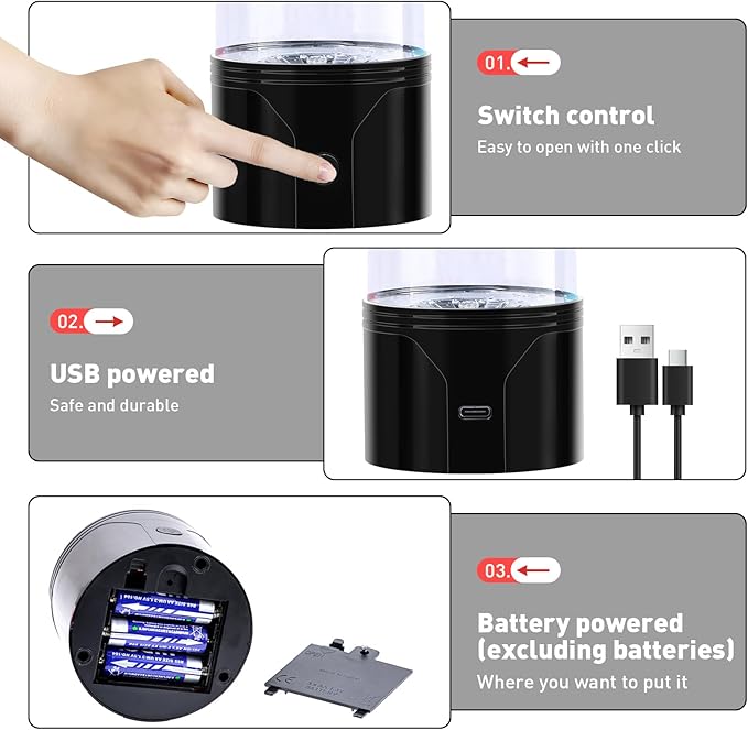 SENCU Jellyfish Lamp, LED Jelly Fish Light Lamp with 7 Color Changing USB Powered Relax Mood Aquarium Night Light Gift for Kids Men Women Home Office Table Room Decor