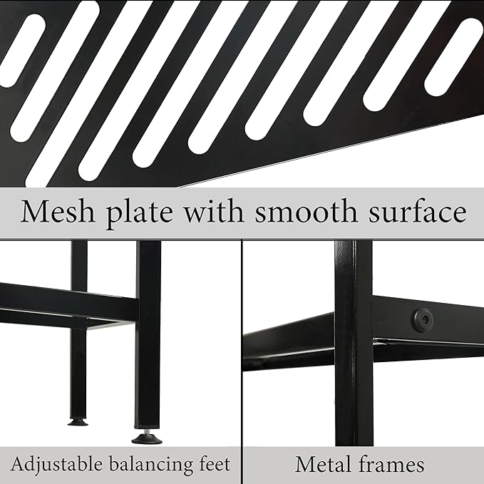 Shoe Rack - Metal Shoe Organizer 2 Tier Shoes Shelf Storage, 35 Inches Stackable Long Show Stand Holder for Closet, Entryway, Garage, Floor, Door Entrance, Black