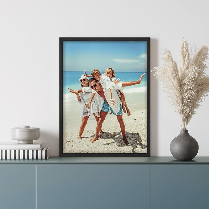 wall26 Custom Framed Poster Wall Art for Living Room, Bedroom Canvas Prints for Home Decoration Ready to Hang - 12"x16" Black