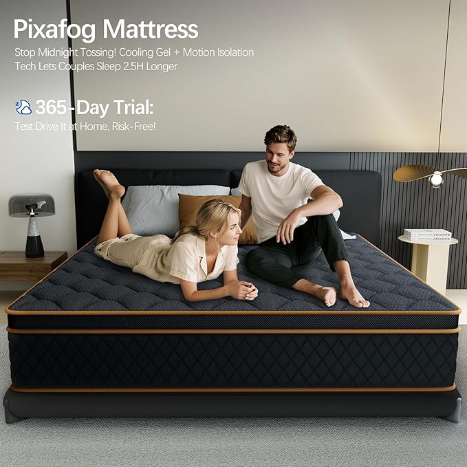 King Mattress- 10 Inch Hybrid Firm Support with Pocketed Coils & Cooling Gel Memory Foam | Orthopedic Back Pain Relief | Breathable | King Size Mattresses in a Box